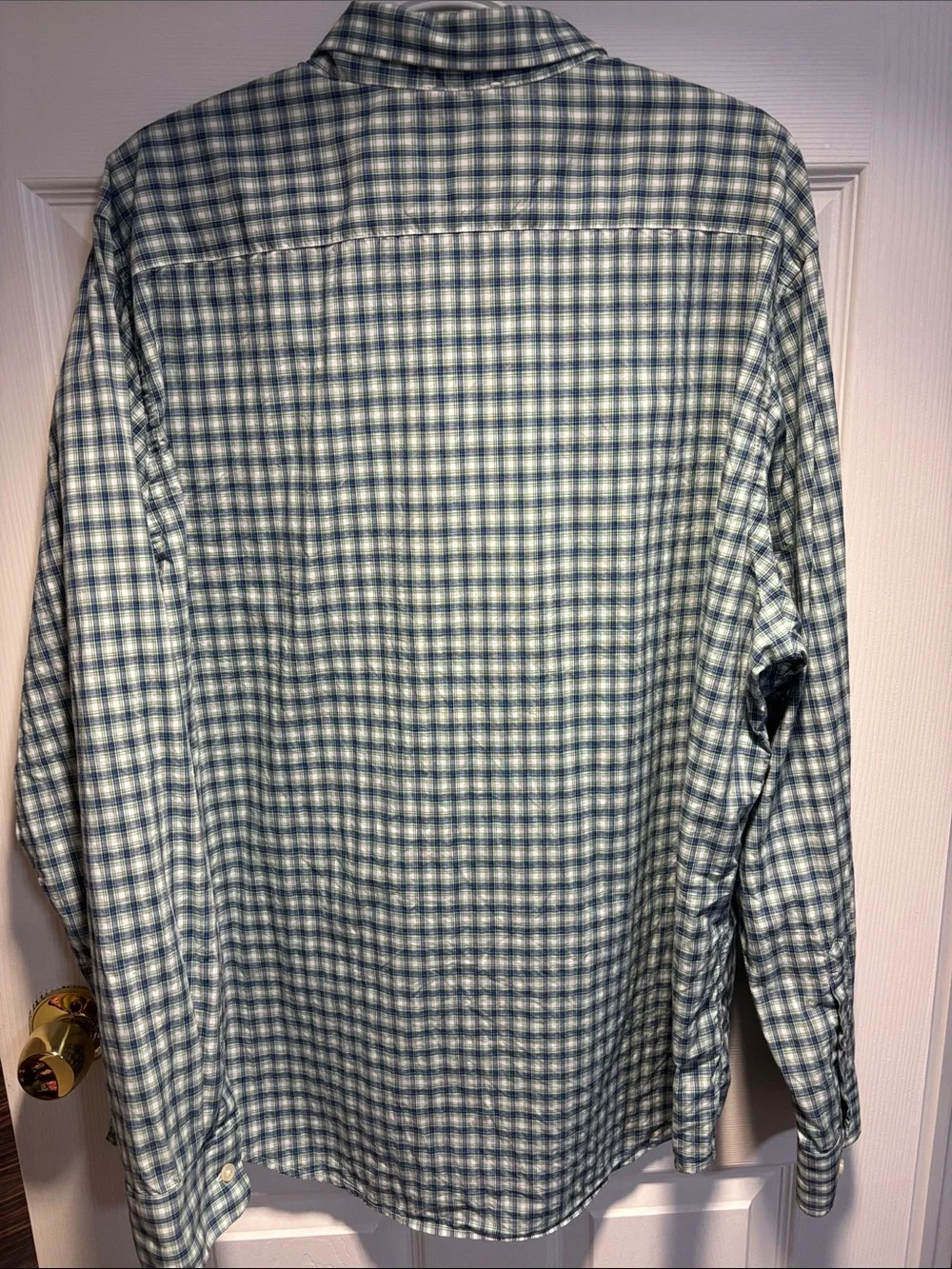 Banana Republic Blue and White Plaid Button-Down Shirt